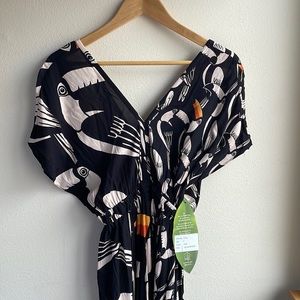 Farm Rio Long Dress Mic Tucanos Print